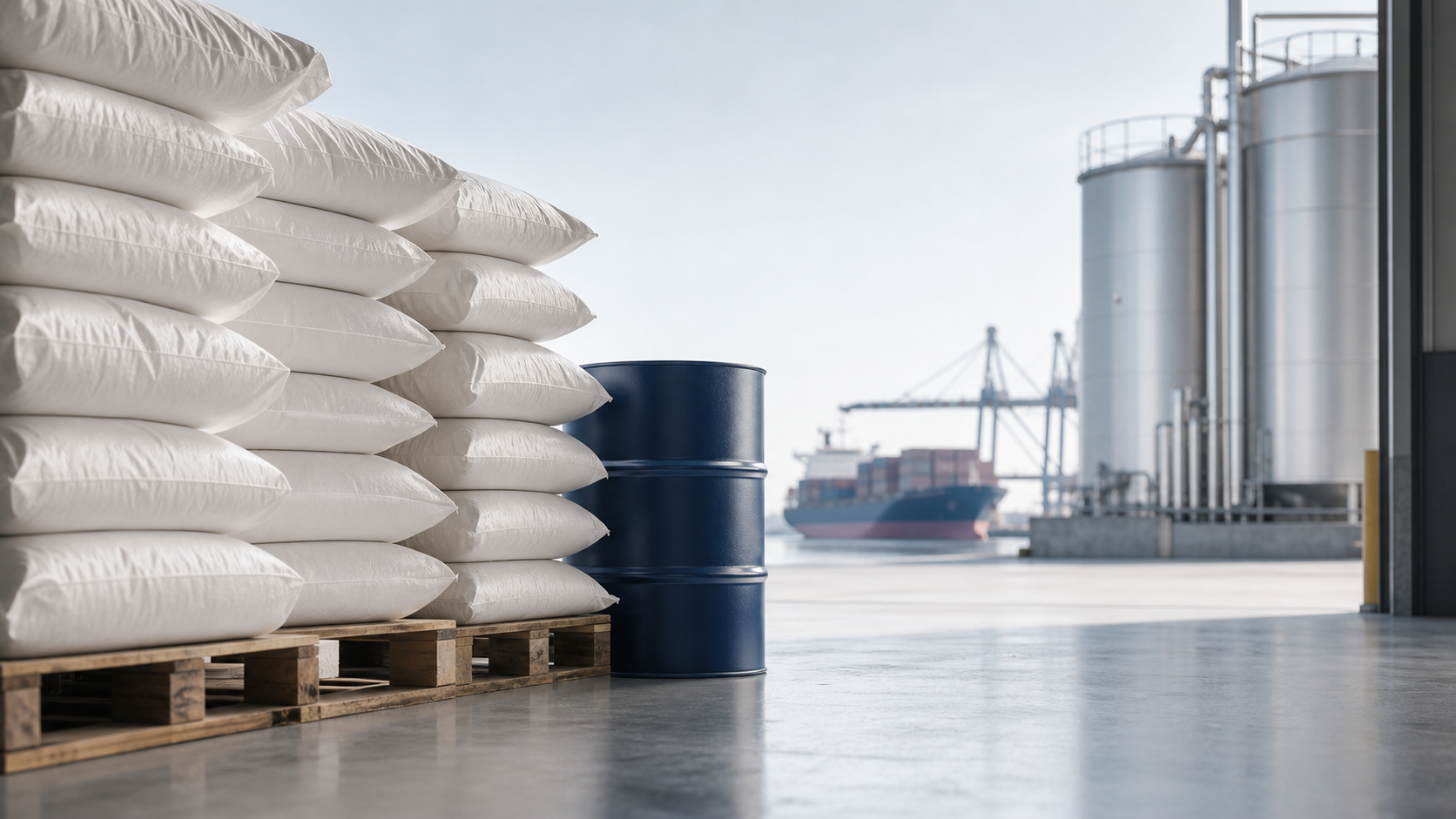 Clean export warehouse and logistics scene